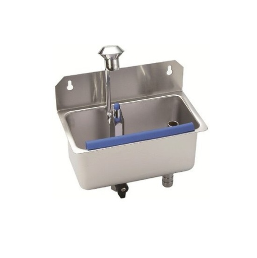 [60251080] STOCKEL STAINLESS STEEL RINSE TRAY 22X12.3X26.5CM WALL-MOUNTED WITH SHOWER - 3 CLAMPS MODEL 15/16