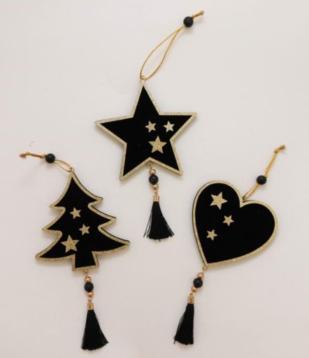 [62250596] SUSPENSION ARBRE ÉTOILE COEUR NOIR OR HT19CMASSOTIES