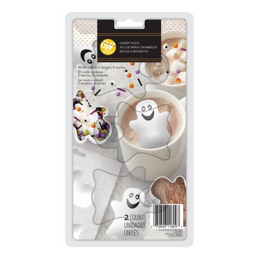 [08053645] +WILTON MOULE CHOCO BOMB FANTOME EN PLASTIQUE 2X3 CAVITES