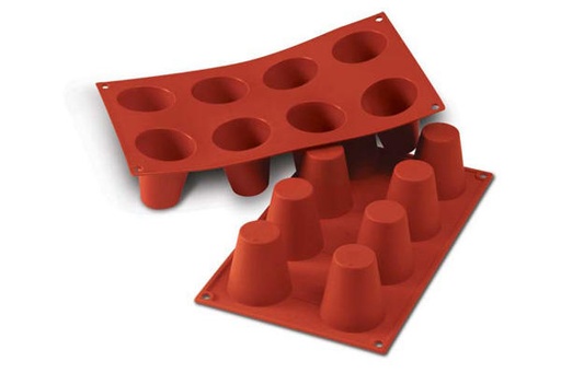 [70408199] SILIKOMART SF021 MOULE 8 GRANDS BABAS Ø55 H 60MM 92ML ANTI-ADHESIF GN1/3 -50° À 250°