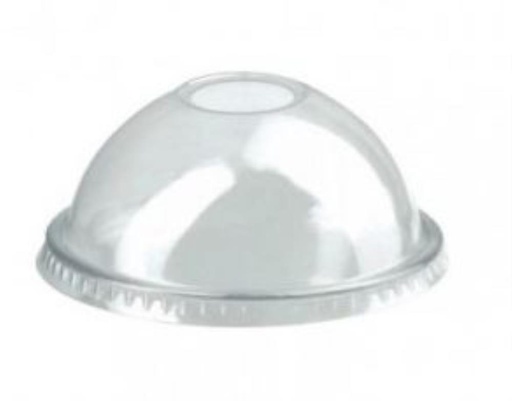 [25101086] COUVERCLE PET DOME SANS TROU POUR POT A GLACE NOIR125ML 50PC