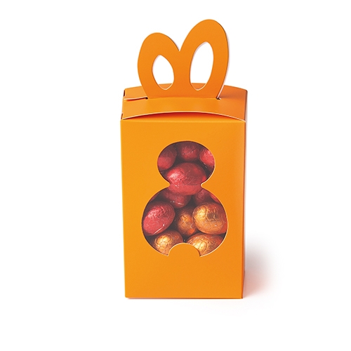 [70410239] BOITE A OEUFS BUNNY BOX ABRICOT POUR 375/500GR 8,4X5,8XH13,5CM 25PCS