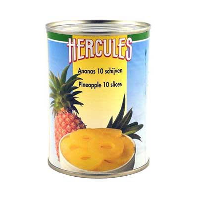 [01010122] ANANAS SLICED 10 sneetjes Thailand Hercule 24 x 1KG = blikje