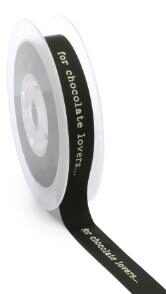 [43407293] RUBAN FOR CHOCOLATE LOVERS NOIR BOBINE DE 15MMX 20 METRES