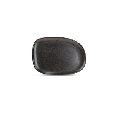 [74500446] F2D BLACK CERES ASSIETTE OVALISEE 33X23XHT2.5CM