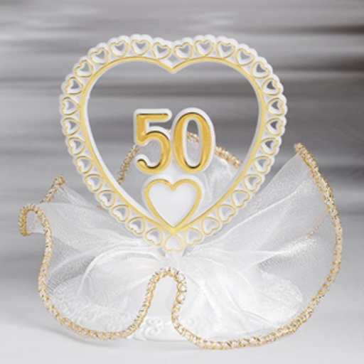 [08062914] 29014  JUBILE 50ANS COULEUR  DANS UN COEUR SUR SOCLE