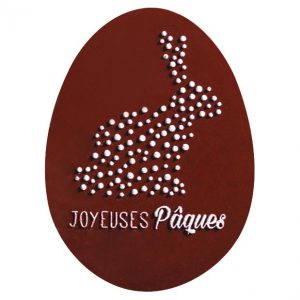 [08056886] PCB FC Eieren met reliëf Happy Easter 5x3.7 cm 64pces ***s/cd***