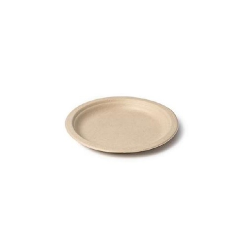 [44104311] ASSIETTE RONDE PULPE DE CANNE CREME Ø26CM 50PCS