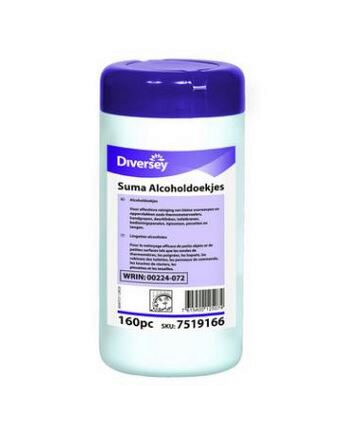 [20020043] SUMA ALCOHOLISCHE DOEKJES VOOR REINIGING 6 X 160 DOEKJES = DOOSJE