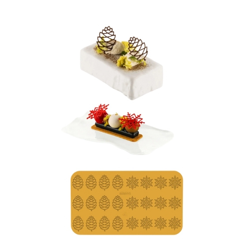 [51661564] SILIKOMART NATURAE PRO SILICONE VORM INVERNO N.12DENNENAPPEL 6,7X4,7CM SNEEUWVLOK Ø6CM