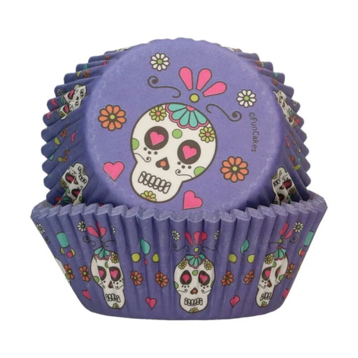 [08053652] FUNCAKES CUPCAKE HOUDER HALLOWEEN SCHEDELS 48 STUKS