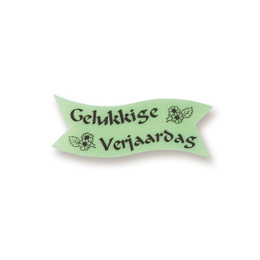 [08081072] 1058926 BANDEROLE VERTE GELUKKIGE VERJAARDAG 24PCES***S/CDE***