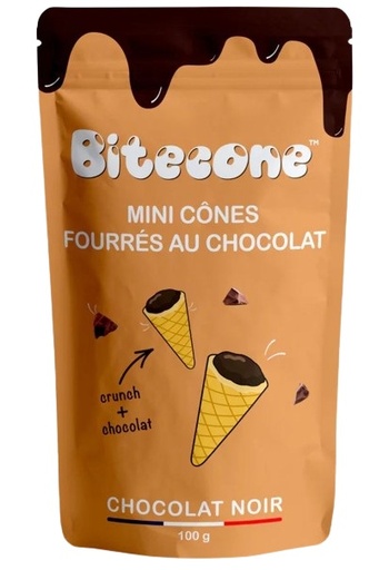 [08055551] *FDS*BITECONE MINI CONE FOURRE AU CHOCOLAT NOIR 50%  100GR
