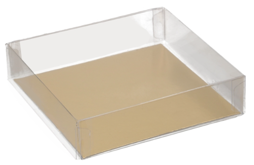 [41700024] VIERKANTE CELLOKIST MET GOUDKARTON 150X150X30MM