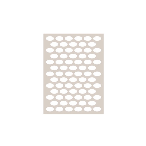 [08063394] 1095166 CHABLON AVEC 72 EMPREINTES OVALES DE 3,9 X 2,3 CM 4 PCES ***S/CDE***