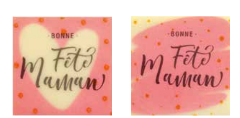 [08056499] 050159 PCB CARRÉS CB FÊTE MAMAN 2 DESIGNS 3,5 CM 120PCES ***S/CD***