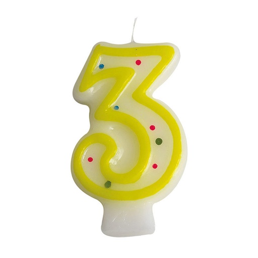 [08080210] 1023809 BOUGIES CHIFFRE NR 3 ***S/CDE***