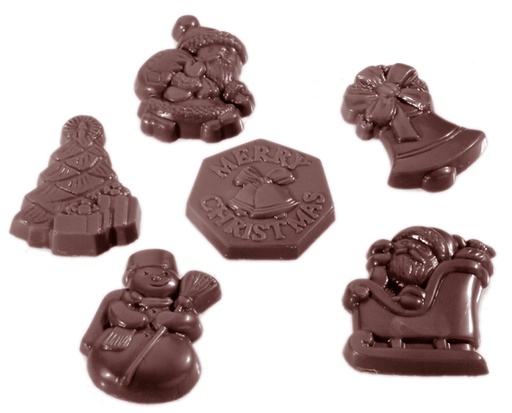 [70409488] CHRISTMAS CARAQUE CHOCOLATE MOLD CW1406 3X6 -- 6GR