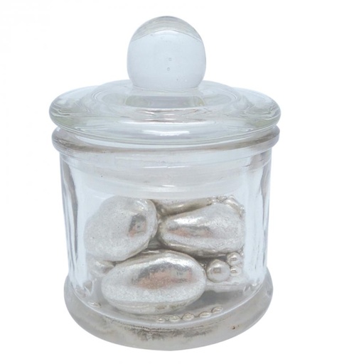 [61500341] KLEINE GLAZEN POT MET DEKSEL D/6CM X H/8,5CM FOST+ INBEGREPEN