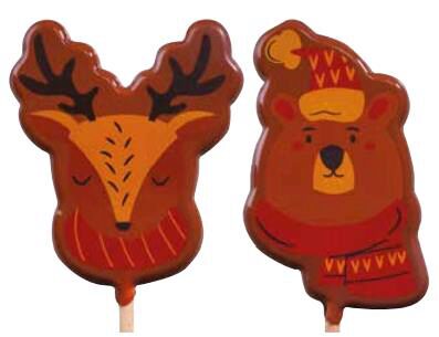 [60700703] 065268 PCB BLISTERS LOLLIPOPS “LES FRILEUX” AND STICKS 2 DESIGNS H.6.5CM 5X9PCS ***s/cd***