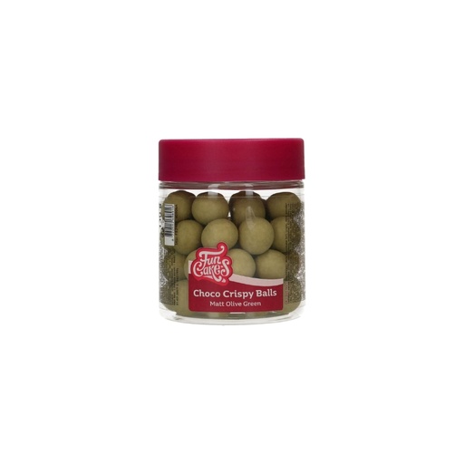 [08052516] FUNCAKES CRISPY CHOCOLATE BALLS MATTE OLIVE GREEN 130GR