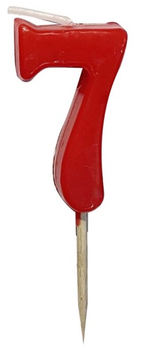 [53503317] BOUGIE CHIFFRE PM PIC ROUGE N°7 12PCES