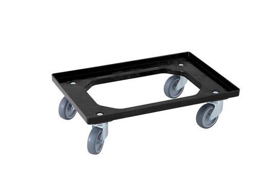 [70407999] DOLLY TROLLEY 60X40 BLACK EURONORM RUBBER WHEELS