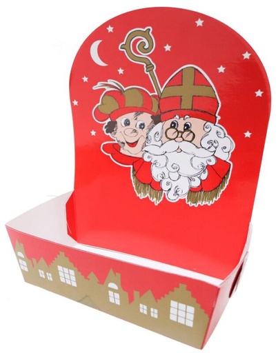 [60700535] PANIER CARTON SAINT NICOLAS ET PERE SUIE 165X105X220MM