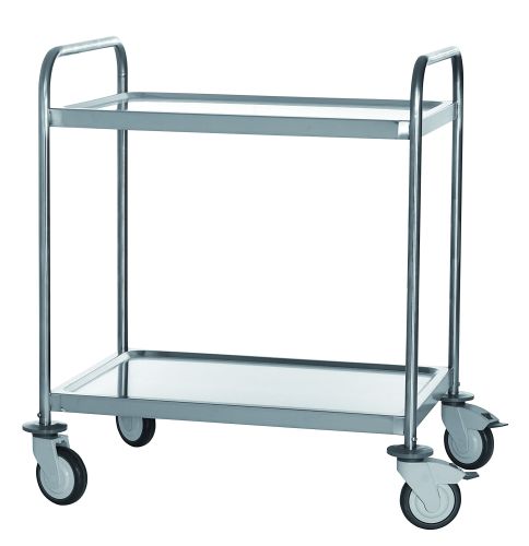 [55500381] CHARIOT DESSERTE 2 PLATEAUX INOX 80/50