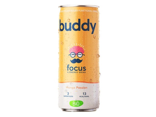 [02060480] BOISSON BUDDY MANGUE PASSION CANNETTE 12 X 250ML