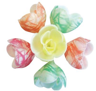 [08050228] RPI02 ASS PETITE ROSE ARABESQUE EN AZYME 40MM 72 PCES