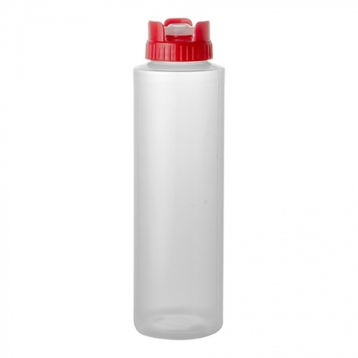 [52401217] ARAVEN BOUTEILLE DOSAGE PLASTIQUE 36CL A/BOUCHON  ANTI-GOUTTES ROUGE