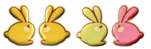 [08057007] 061162 PCB MINI RABBITS CB 6 DESIGNS 2.5X1.9 CM 252PCES ***S/CD***