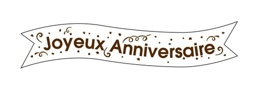 [08050270] BANDEROLE AZYME BLANCHE  JOYEUX ANNIVERSAIRE 160X25MM 24 PCES