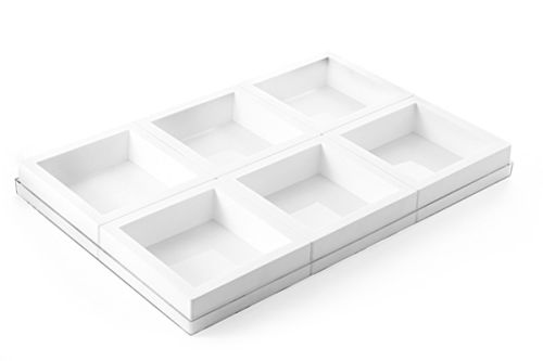 [51661095] SET VAN 6 VIERKANTE VORMEN IN SILICONE TORTAFLEX 160MM H50MM VOL 1273ML=SET