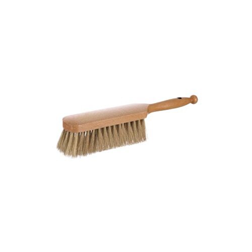 [50251020] BROSSE DE TABLE HOLLANDAISE EN BOIS VERNIS 33CM SOIE BLANCHE DE 45MM