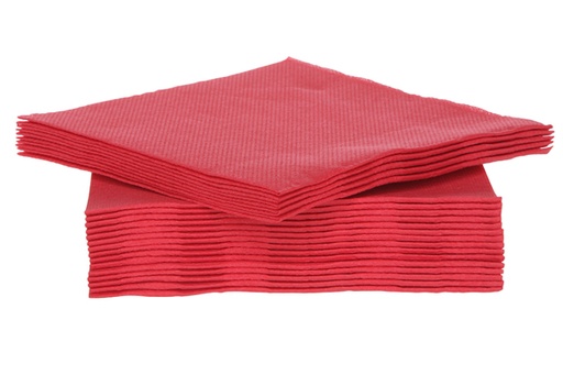 [44665096] C&T PROF SERVIETTE COCKTAIL ROUGE 25X25CM 40PCES