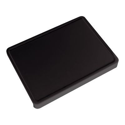 [57660508] CATERCHEF PLANCHE POLY NOIR 500X370 A/RIGOLE+ REBORD