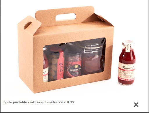 [60300235] DRAAGBARE KRAFT DOOS MET VENSTER 29X14.5CM HT 19CM FOST+ INBEGREPEN