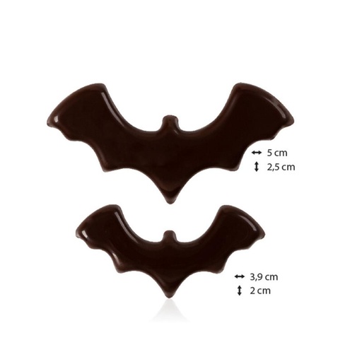 [08082238] 2091128 DARK CHOCOLATE BAT 50X25 & 39X20MM 150 PCES