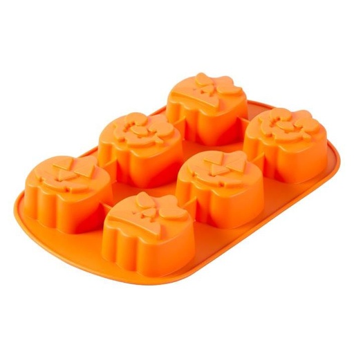 [08053530] WILTON MOULE SILICONE CITROUILLE HALLOWEEN  6 CAVITES