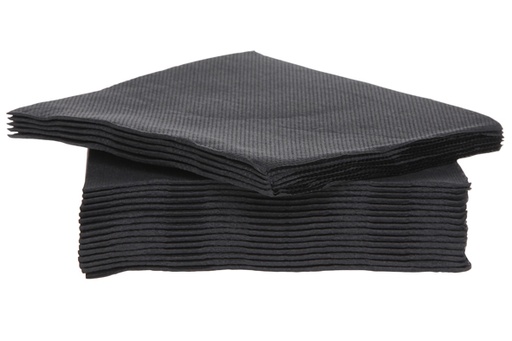 [44665102] C&T PROF BLACK COCKTAIL NAPKIN 25X25CM 40PCS