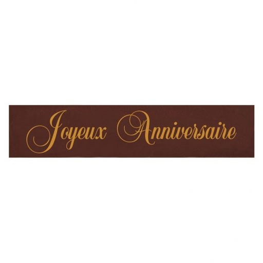 [08057201] 061381 PCB FEUILLES IMPRIMÉES JOYEUX ANNIVERSAIRESOIT 375 DÉCORS 7X1,5 CM 25PCES ***S/CD***