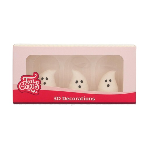 [08053130] 3D SUGAR GHOST FUNCAKES 3 PCES