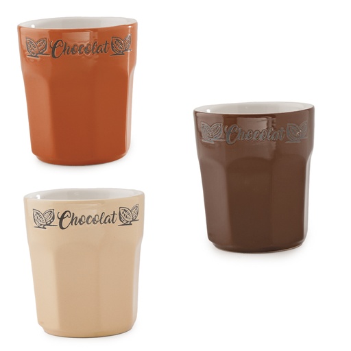 [60700739] CHOCOLADE BEKER 3 EZELS Ø8,5H9,5CM
