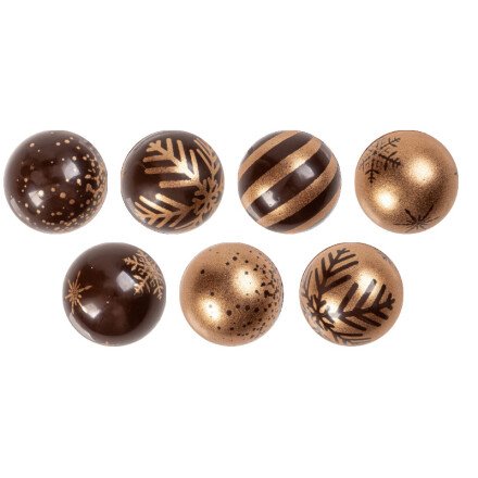 [08054464] 2015547 BOULE MOTIF BRONZE CHOCOLAT Ø 28MM 96 PIÈCES