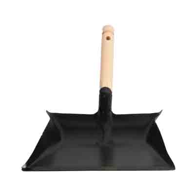 [20020065] RAMASSETTEN METALEN MET HOUTEN HANDVAT = STUK