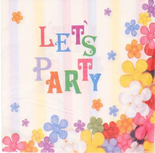 [60700573] HOME FASHION SERVETTEN 33X33CM LET'S PARTY PAK VAN 20 STUKS