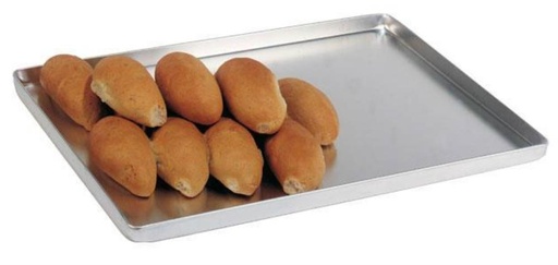 [53202040] SILVER MATT ALUMINUM TRAY 60X40XH2CM 90° PLEATED EDGE