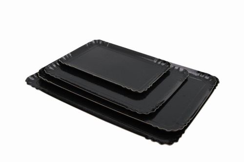 [27665321] RECTANGULAR BLACK CARDBOARD TRAY 25 X 34 CM FOST+ INCLUDED 100 PIECES